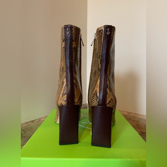 Sam Edelman Anika Ankle Bootie Cuoio Malbec Snake Size 9.5 - Picture 4 of 6